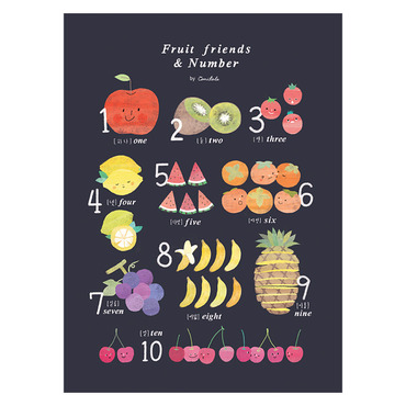 포스터 - Fruit friends &amp; Number (아이방꾸미기 학습벽보)